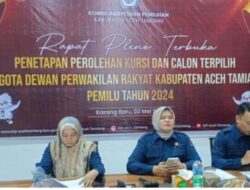 KIP Aceh Tamiang Tetapkan Perolehan 35 Kursi Calon Anggota DPRK Terpilih Periode 2024 – 2029