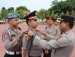 Kapolres Aceh Tamiang Pimpin Upacara Korp Rapot, 32 Personil Polres Aceh Tamiang Naik Pangkat