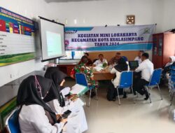 Kapolsek Kuala Simpang Hadiri Kegiatan Mini Lokakarya Kecamatan Kuala Simpang