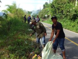 Sambut HUT RI Ke-79, Sejumlah Kepala Desa (Reje) Kecamatan Bies Bergotong Royong