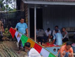 Pemasangan Umbul-Umbul di Desa Paya Jeget, Sambut HUT RI Ke-80